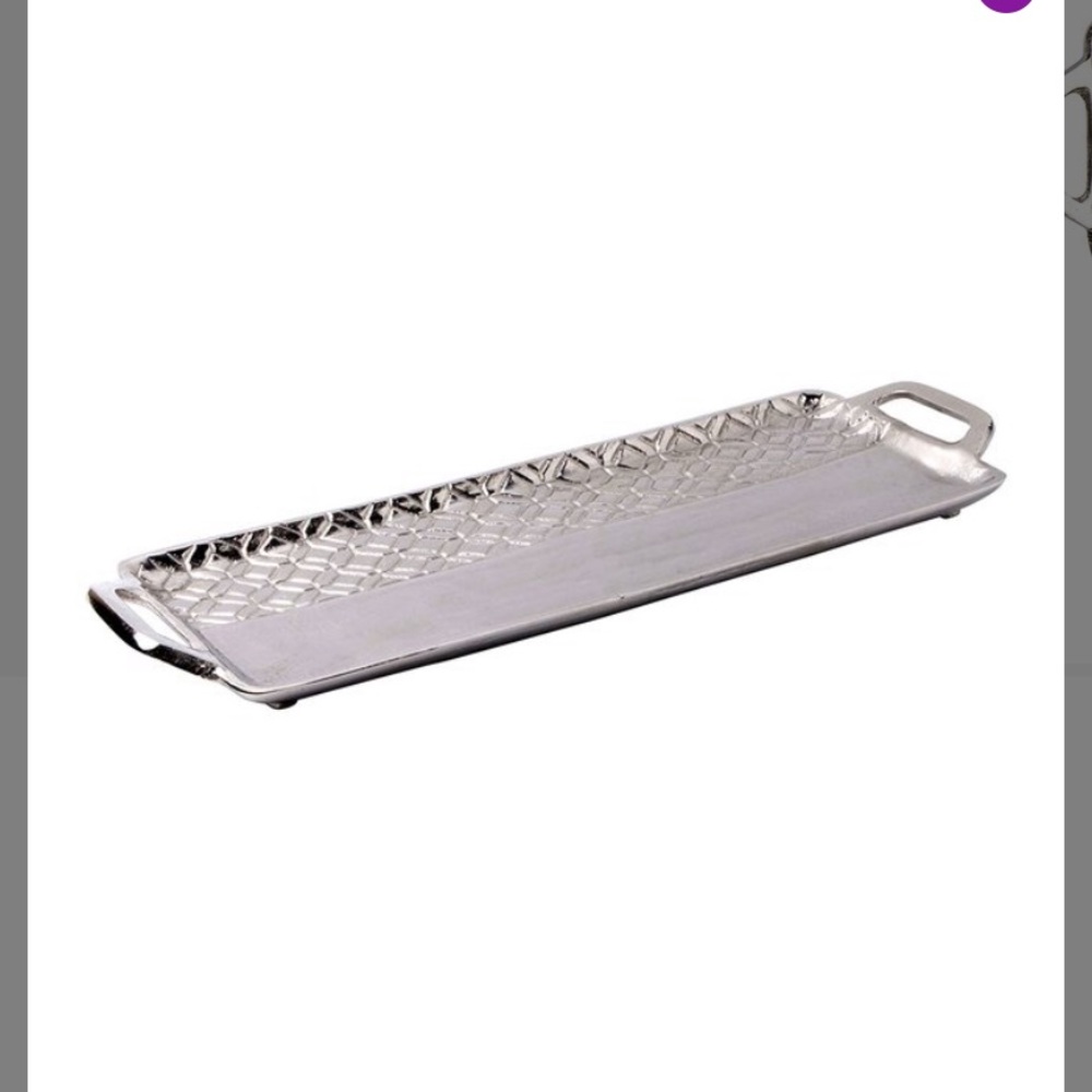Home Essentials Half Engraved Silver Tray